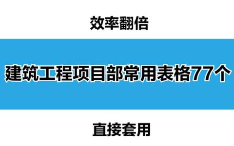 项目经理必备！名企编制建设工程项目部常用表格77个，拿来就能用