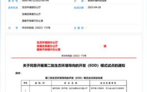 生态环境部、发改委两部委发布EOD模式试点，持续推进环境治理模式创新
