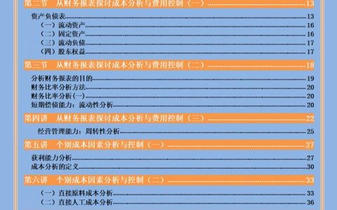 完整版企业成本费用管控技巧，从财务报表到分析与控制，会计必备