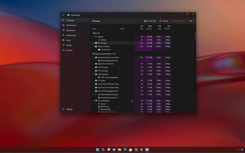 微软Win11全新彩色任务管理器上手体验