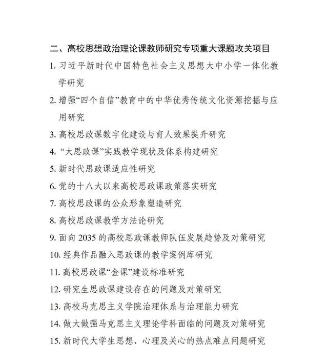 教育部这两类重大课题攻关项目招标！8月16日起网上申报（市课题立项）