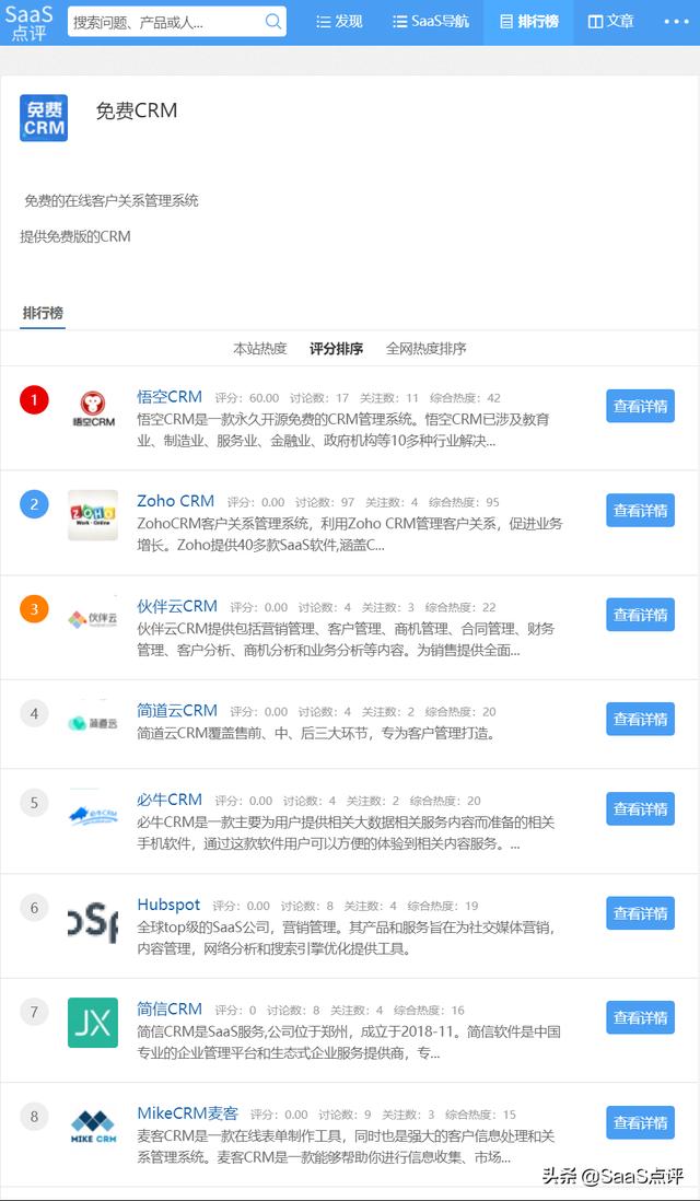 022年有哪些免费实用的CRM？适用小团队的免费CRM系统排行榜单（免费的CRM）"