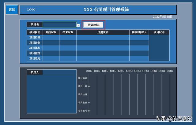 用EXCEL制作的项目管理系统-可自动生成甘特图（excel项目管理甘特图制作教程）