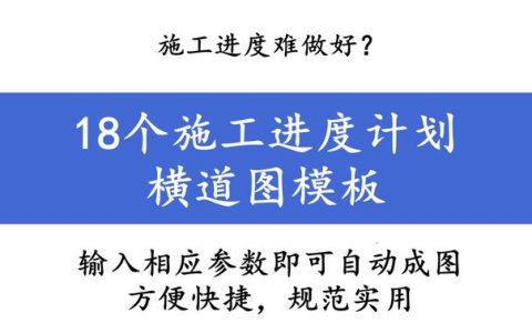 施工进度难做好？18个施工进度计划横道图模板，输入参数自动出图