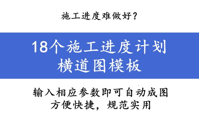 施工进度难做好？18个施工进度计划横道图模板，输入参数自动出图