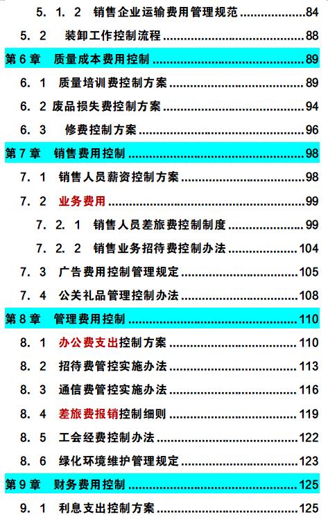 企业成本费用控制精细化管理（完整版），可编辑修改，值得收藏