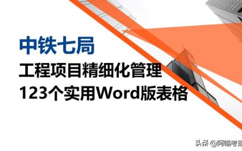 中铁七局123个工程项目精细化管理实用表格，台帐清单审批表都有